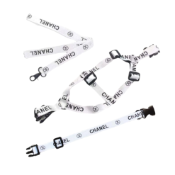chanel dog harness collar and leash walking set