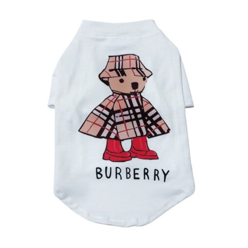 White Barkberry Bear dog t-shirt with check bear graphic
