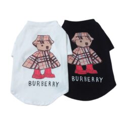 Black and white Barkberry Bear dog t-shirts with check bear graphic
