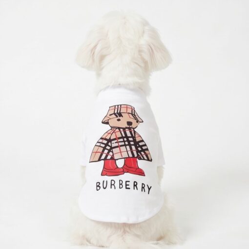 Back view of the white Barkberry Bear dog t-shirt