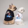 Two small dogs wearing Barkberry Royal Guard tees