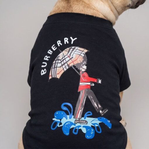 Close view of the black Barkberry Royal Guard dog tee graphic