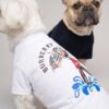 Back detail of the white Barkberry Royal Guard dog t-shirt