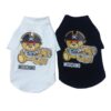 Black and white Pawchino Pirate Bear dog t-shirts with pirate bear graphic