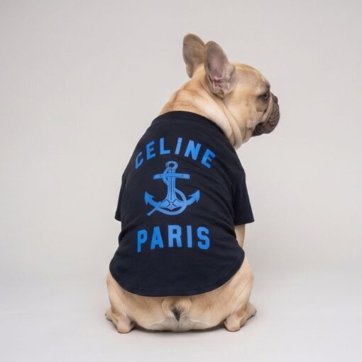 Back view of the black Pawline Anchor dog t-shirt
