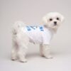 Side view of the white Pawline Anchor dog tee