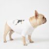 Side view of the white Tennis Bear dog t-shirt