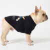 Side view of the black Tennis Bear dog t-shirt