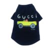 Black Pupchi Dog Driver dog t-shirt with colorful car graphic