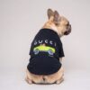 Back view of the black Pupchi Dog Driver dog t-shirt