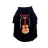 Black Pupchi Guitar dog t-shirt with music-inspired graphic
