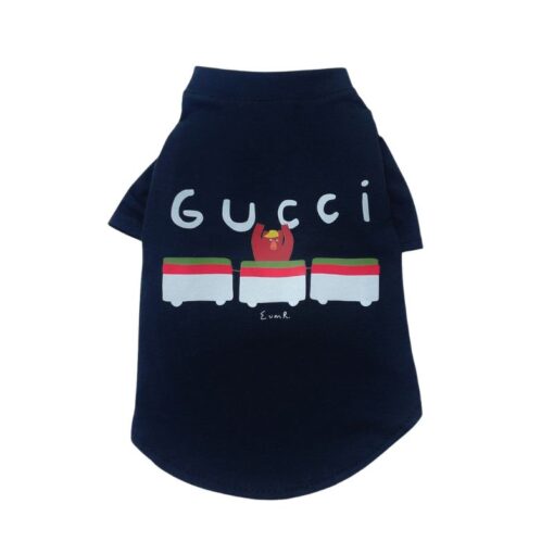 Black Pupchi Train dog t-shirt with train graphic
