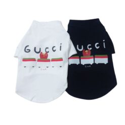 Black and white Pupchi Train dog t-shirts with train graphic