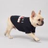 Side view of the black Pupchi Train dog t-shirt