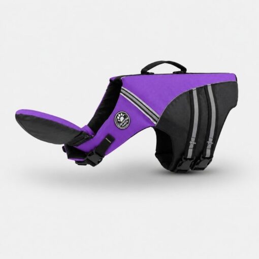 Purple dog life vest with detachable chin support by Paws Circle