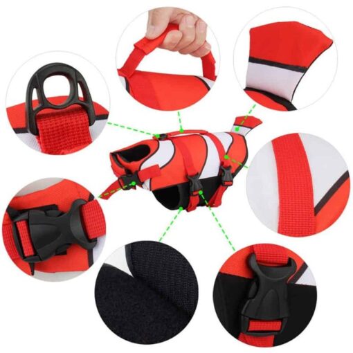 Paws Circle Clownfish Life Vest detail view