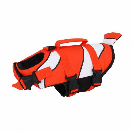 Orange Paws Circle Clownfish Life Vest product image on white background