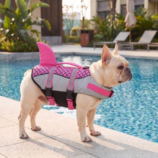 Paws Circle Mermaid Fin Life Vest lifestyle dog swim image 3