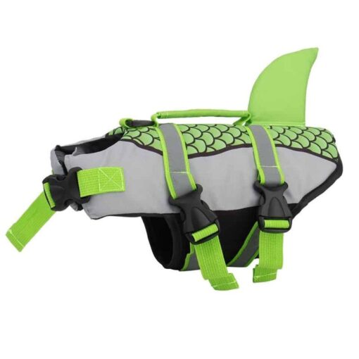 Green Paws Circle Mermaid Fin Life Vest product image on white background