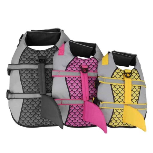 Paws Circle Mermaid Fin Life Vest top view