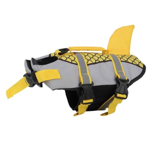Yellow Paws Circle Mermaid Fin Life Vest product image on white background