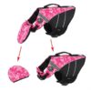 Detachable chin flap feature on Paws Circle patterned dog life vest
