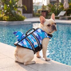 Paws Circle Shark Camo Swim Life Vest lifestyle dog swim image 1