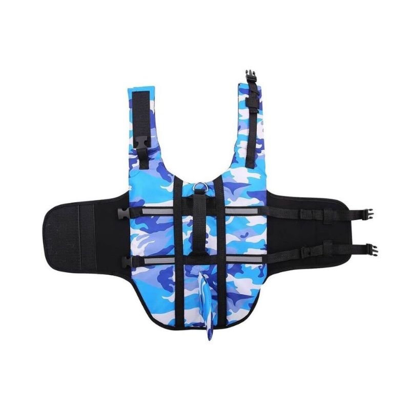 Paws Circle Shark Camo Swim Life Vest top view