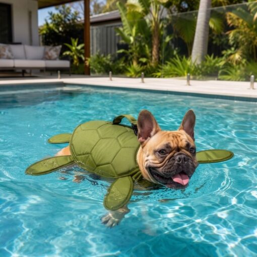 Paws Circle Turtle Swim Life Vest lifestyle dog swim image 3