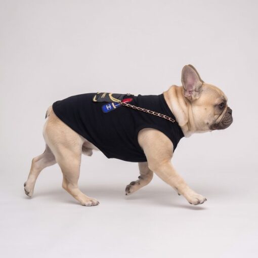 Dog model wearing the Paws Circle Boutique Handbag Sleeveless Dog Tee
