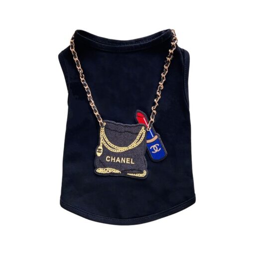 Paws Circle Boutique Handbag Sleeveless Dog Tee — Black product photo