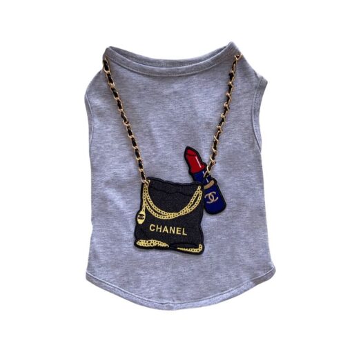 Paws Circle Boutique Handbag Sleeveless Dog Tee — Grey product photo