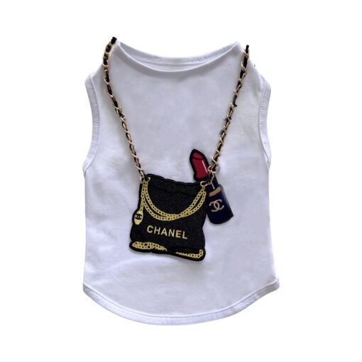 Paws Circle Boutique Handbag Sleeveless Dog Tee — White product photo