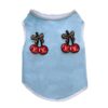 Paws Circle Cherry Bow Sleeveless Dog Tee — Blue product photo