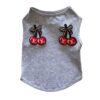 Paws Circle Cherry Bow Sleeveless Dog Tee — Grey product photo
