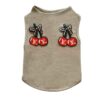 Paws Circle Cherry Bow Sleeveless Dog Tee — Olive product photo