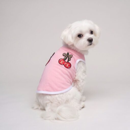 Paws Circle Cherry Bow Sleeveless Dog Tee product photo