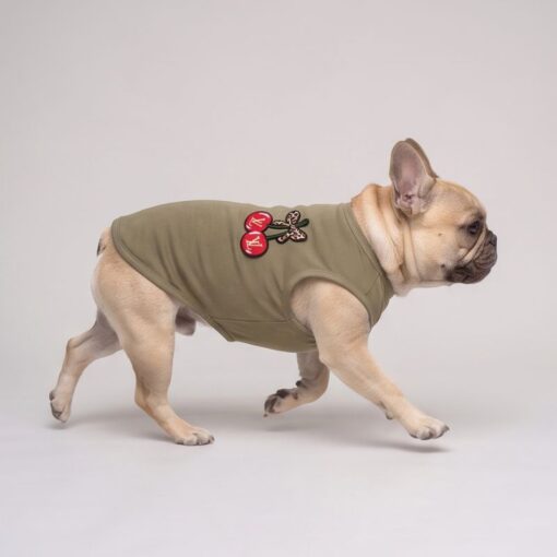 Paws Circle Cherry Bow Sleeveless Dog Tee product photo