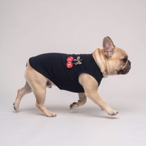 Paws Circle Cherry Bow Sleeveless Dog Tee product photo