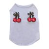 Paws Circle Cherry Bow Sleeveless Dog Tee — white product photo