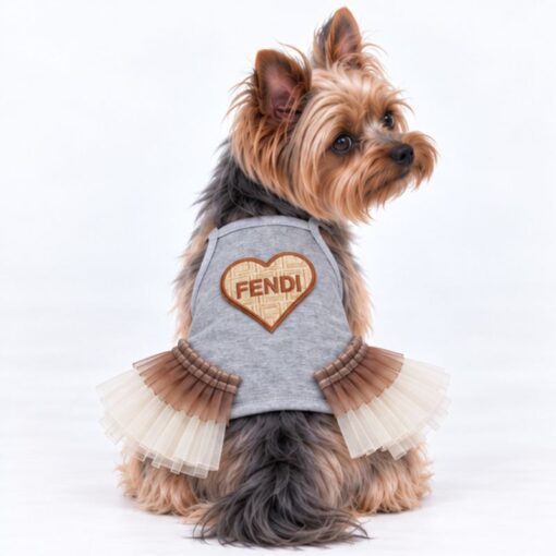 Dog model wearing the Paws Circle Golden Heart Tutu Dog Dress