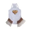 Paws Circle Golden Heart Tutu Dog Dress — White product photo