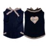 Paws Circle Heritage Check Heart Sleeveless Dog Tee — black product photo