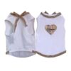 Paws Circle Heritage Check Heart Sleeveless Dog Tee — white product photo