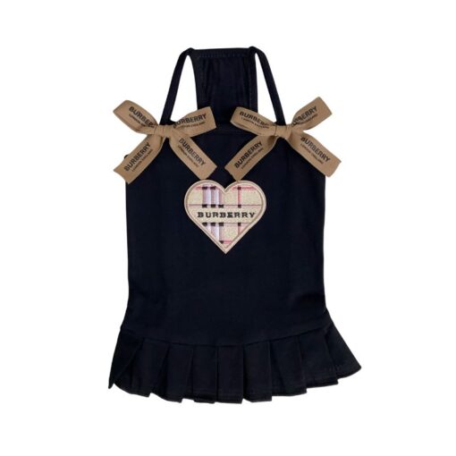 Paws Circle Heritage Heart Ribbon Dog Dress — black product photo