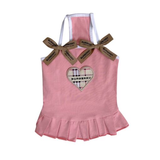 Paws Circle Heritage Heart Ribbon Dog Dress — pink product photo