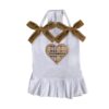 Paws Circle Heritage Heart Ribbon Dog Dress — white product photo