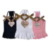 Paws Circle Heritage Heart Ribbon Dog Dress flat lay showing all available colours and options