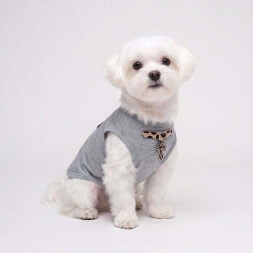 Paws Circle Leopard Cross Sleeveless Dog Tee product photo