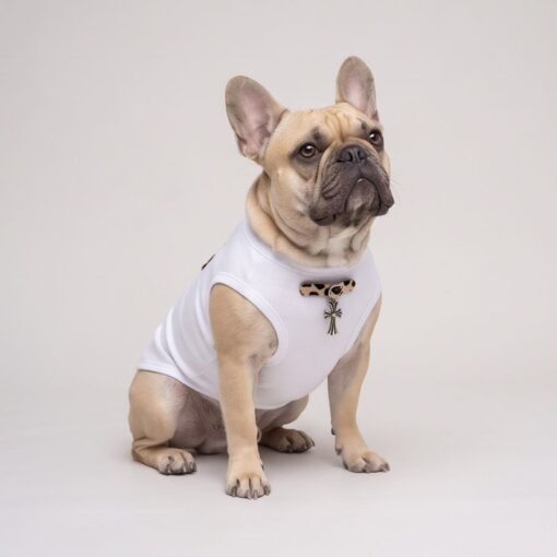 Paws Circle Leopard Cross Sleeveless Dog Tee product photo
